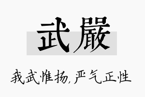 武严名字的寓意及含义