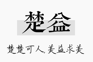 楚益名字的寓意及含义