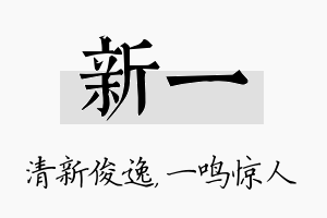 新一名字的寓意及含义