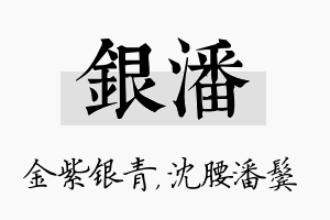 银潘名字的寓意及含义