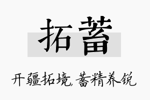 拓蓄名字的寓意及含义