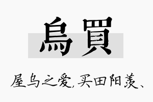 乌买名字的寓意及含义