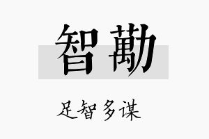 智劢名字的寓意及含义