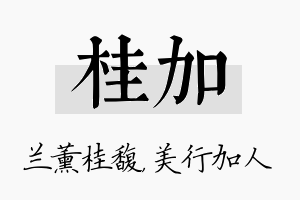 桂加名字的寓意及含义