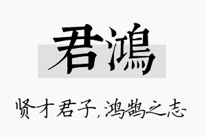 君鸿名字的寓意及含义