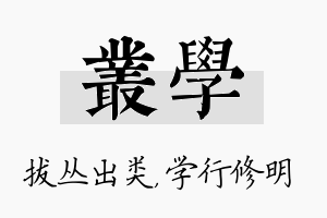 丛学名字的寓意及含义