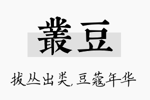 丛豆名字的寓意及含义