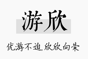 游欣名字的寓意及含义