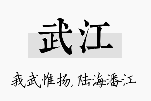 武江名字的寓意及含义