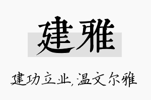 建雅名字的寓意及含义