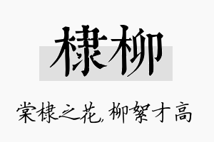 棣柳名字的寓意及含义