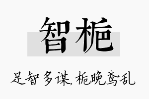 智栀名字的寓意及含义