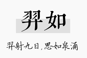 羿如名字的寓意及含义