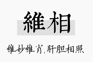 维相名字的寓意及含义