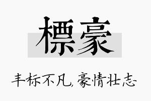 标豪名字的寓意及含义