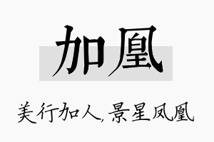 加凰名字的寓意及含义