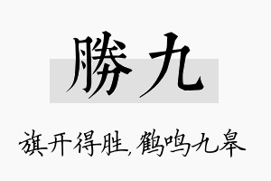 胜九名字的寓意及含义