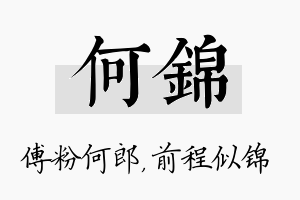 何锦名字的寓意及含义