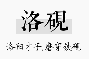 洛砚名字的寓意及含义