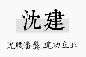 沈建名字的寓意及含义