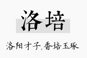 洛培名字的寓意及含义