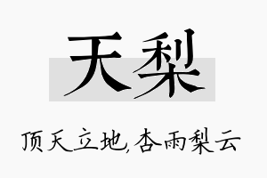 天梨名字的寓意及含义