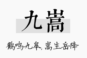 九嵩名字的寓意及含义