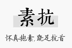 素抗名字的寓意及含义