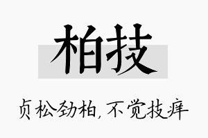 柏技名字的寓意及含义