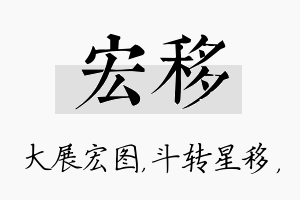 宏移名字的寓意及含义