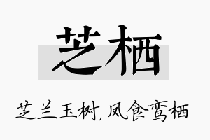 芝栖名字的寓意及含义