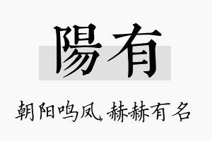 阳有名字的寓意及含义