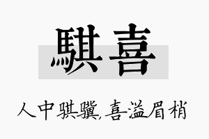 骐喜名字的寓意及含义