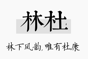 林杜名字的寓意及含义