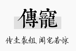 传宠名字的寓意及含义