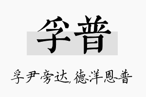 孚普名字的寓意及含义