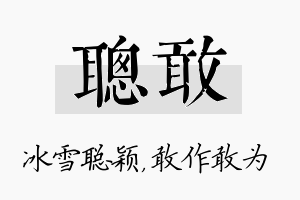 聪敢名字的寓意及含义