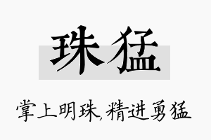 珠猛名字的寓意及含义