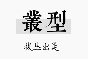 丛型名字的寓意及含义