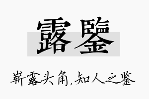 露鉴名字的寓意及含义