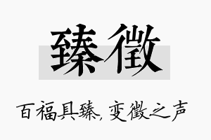 臻徵名字的寓意及含义