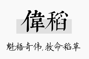 伟稻名字的寓意及含义