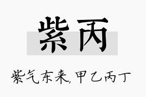 紫丙名字的寓意及含义