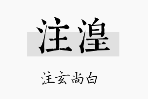 注湟名字的寓意及含义