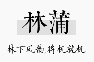 林蒲名字的寓意及含义