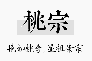 桃宗名字的寓意及含义