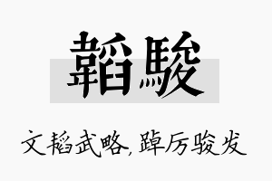 韬骏名字的寓意及含义