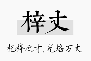 梓丈名字的寓意及含义