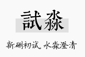 试淼名字的寓意及含义