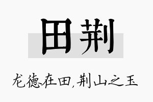 田荆名字的寓意及含义